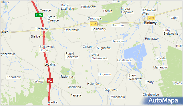 mapa Wola Gosławska, Wola Gosławska na mapie Targeo