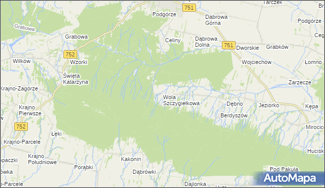 mapa Wola Szczygiełkowa, Wola Szczygiełkowa na mapie Targeo