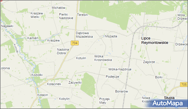 mapa Wólka Krosnowska, Wólka Krosnowska na mapie Targeo