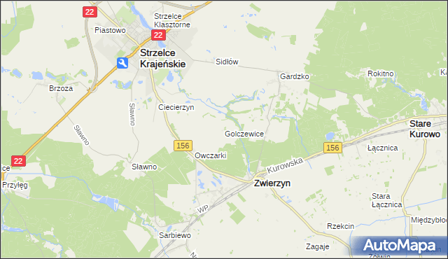 mapa Golczewice, Golczewice na mapie Targeo