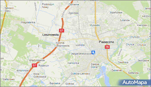 mapa Łoziska, Łoziska na mapie Targeo