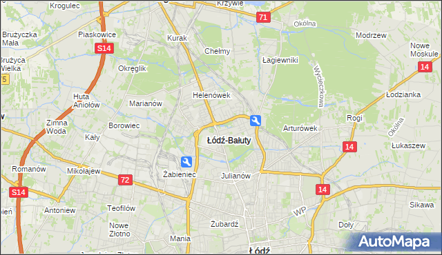 mapa Radogoszcz gmina Łódź, Radogoszcz gmina Łódź na mapie Targeo