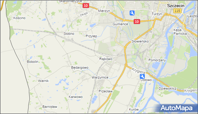 mapa Rajkowo, Rajkowo na mapie Targeo