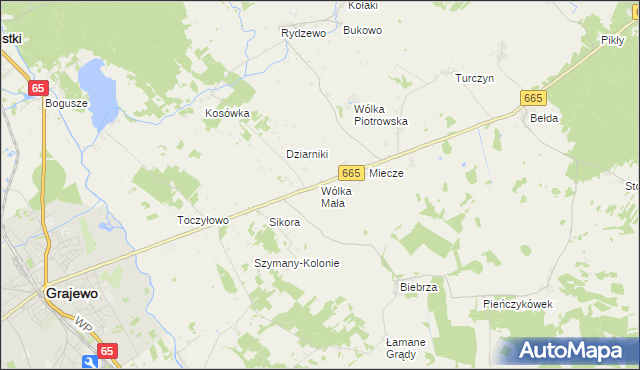 mapa Wólka Mała gmina Rajgród, Wólka Mała gmina Rajgród na mapie Targeo