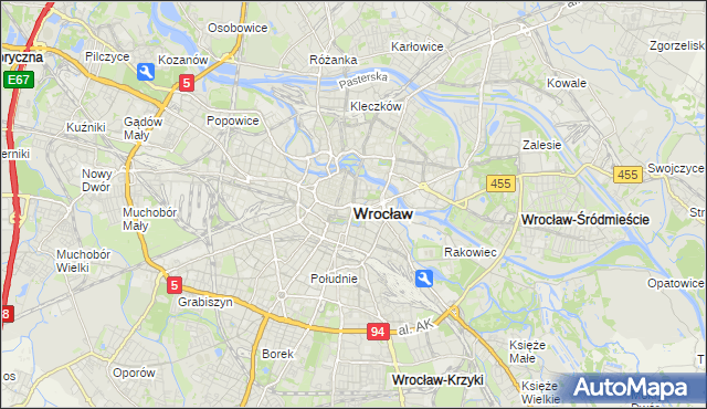 mapa Wrocławia, Wrocław na mapie Targeo