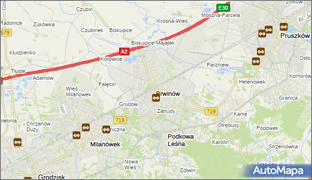 mapa Brwinów, Brwinów na mapie Targeo