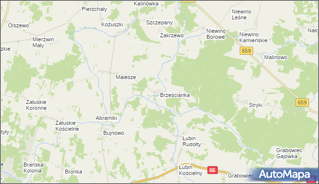 mapa Brześcianka, Brześcianka na mapie Targeo