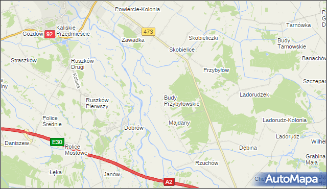 mapa Budy Przybyłowskie, Budy Przybyłowskie na mapie Targeo