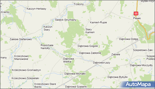 mapa Dąbrowa-Gogole, Dąbrowa-Gogole na mapie Targeo