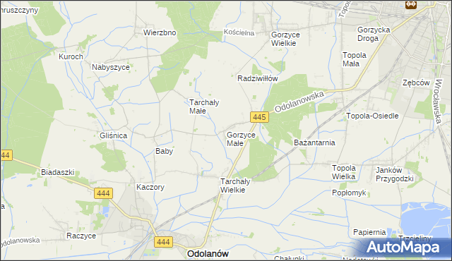 mapa Gorzyce Małe, Gorzyce Małe na mapie Targeo