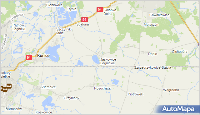 mapa Jaśkowice Legnickie, Jaśkowice Legnickie na mapie Targeo