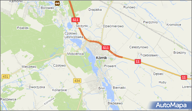 mapa Kórnik, Kórnik na mapie Targeo