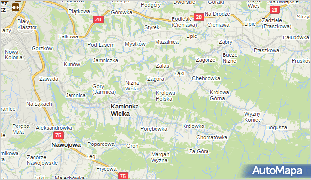 mapa Królowa Polska, Królowa Polska na mapie Targeo