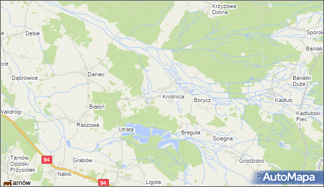 mapa Krośnica gmina Izbicko, Krośnica gmina Izbicko na mapie Targeo
