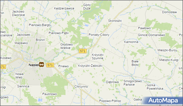 mapa Krzyczki Szumne, Krzyczki Szumne na mapie Targeo