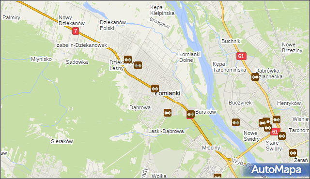 mapa Łomianki, Łomianki na mapie Targeo