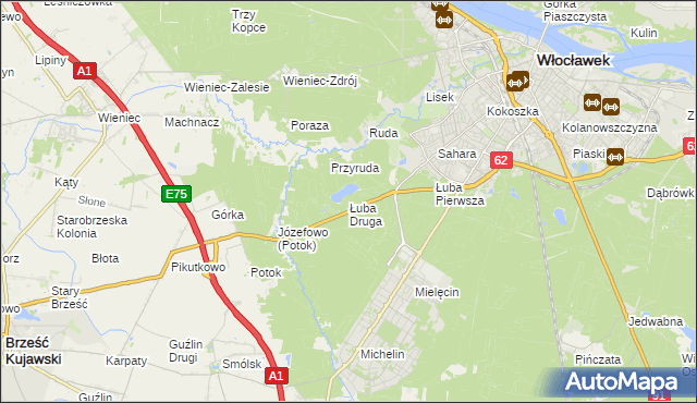 mapa Łuba Druga, Łuba Druga na mapie Targeo