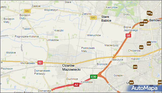 mapa Piotrkówek Mały, Piotrkówek Mały na mapie Targeo