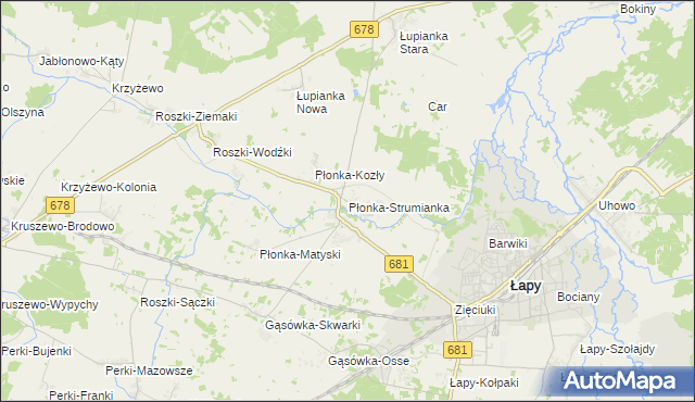 mapa Płonka-Strumianka, Płonka-Strumianka na mapie Targeo