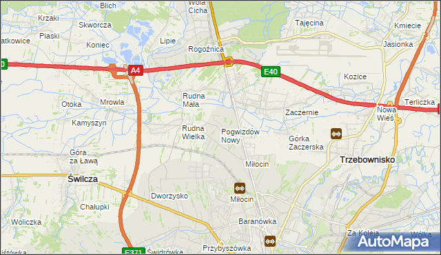 mapa Pogwizdów Nowy, Pogwizdów Nowy na mapie Targeo