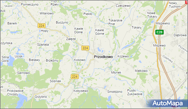 mapa Przodkowo, Przodkowo na mapie Targeo