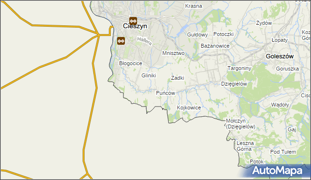 mapa Puńców, Puńców na mapie Targeo