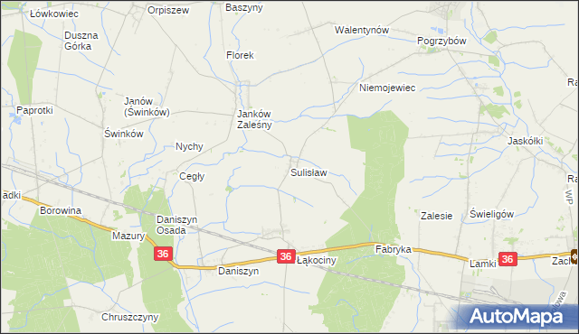 mapa Sulisław gmina Raszków, Sulisław gmina Raszków na mapie Targeo