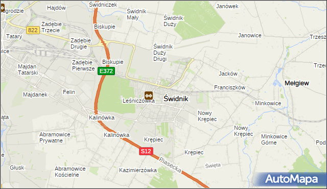 mapa Świdnika, Świdnik na mapie Targeo