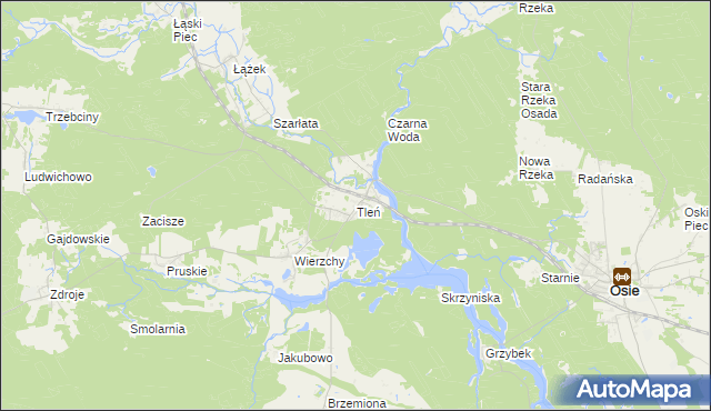 mapa Tleń, Tleń na mapie Targeo