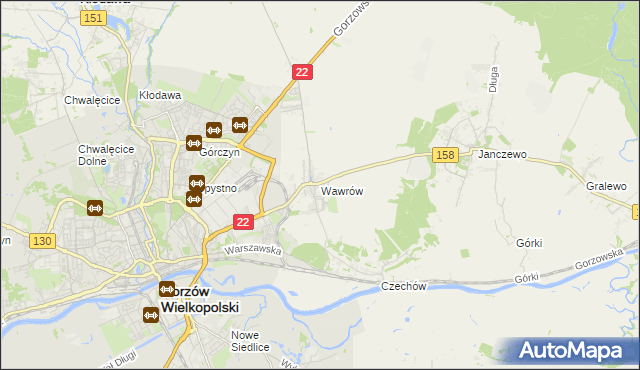 mapa Wawrów, Wawrów na mapie Targeo