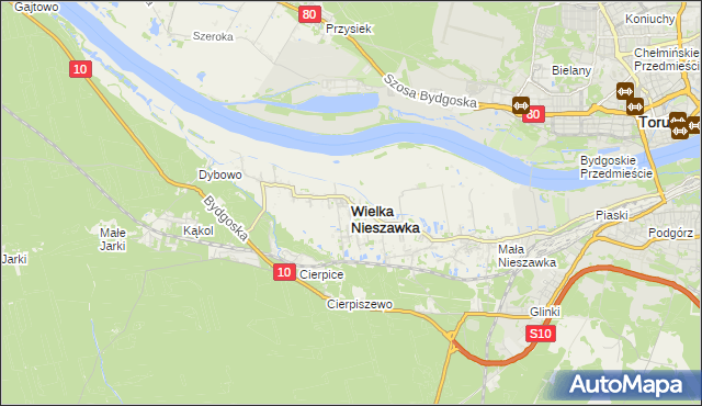 mapa Wielka Nieszawka, Wielka Nieszawka na mapie Targeo