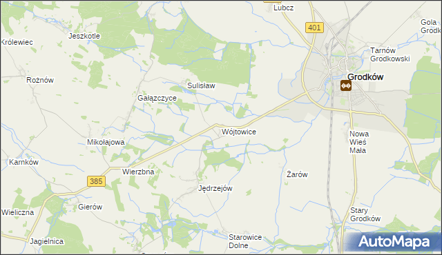 mapa Wójtowice gmina Grodków, Wójtowice gmina Grodków na mapie Targeo