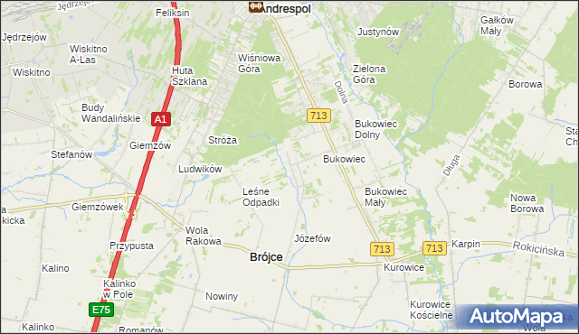 mapa Wygoda gmina Brójce, Wygoda gmina Brójce na mapie Targeo