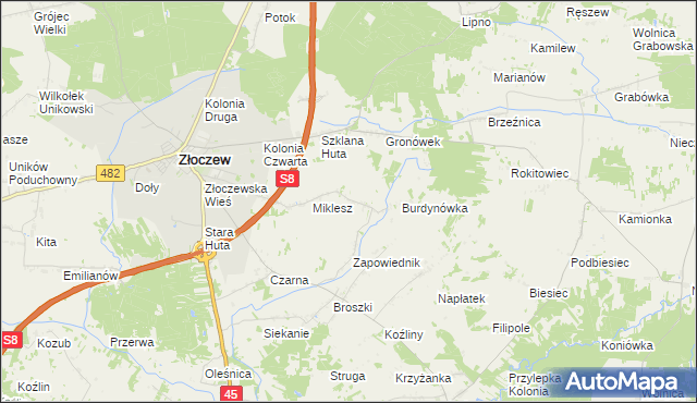 mapa Borzęckie, Borzęckie na mapie Targeo