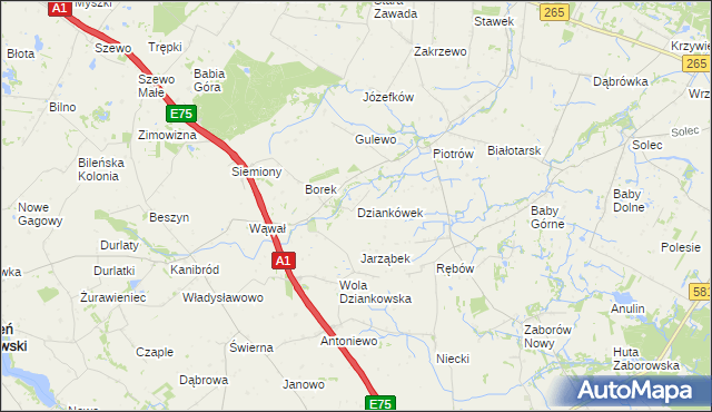 mapa Dziankówek, Dziankówek na mapie Targeo