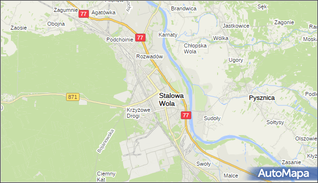 mapa Stalowa Wola, Stalowa Wola na mapie Targeo