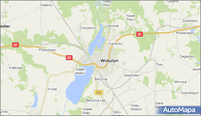 mapa Wolsztyn, Wolsztyn na mapie Targeo