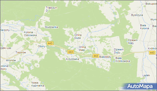 mapa Orlina Mała, Orlina Mała na mapie Targeo