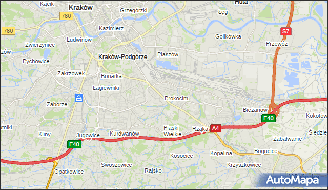 mapa Prokocim, Prokocim na mapie Targeo