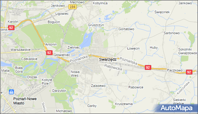 mapa Swarzędz, Swarzędz na mapie Targeo