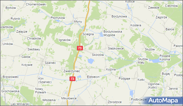 mapa Skorzów, Skorzów na mapie Targeo