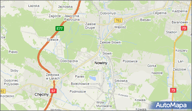 mapa Zagrody gmina Sitkówka-Nowiny, Zagrody gmina Sitkówka-Nowiny na mapie Targeo