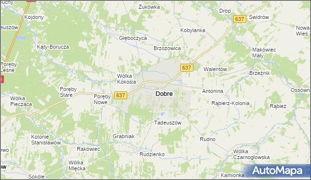 mapa Dobre powiat miński, Dobre powiat miński na mapie Targeo