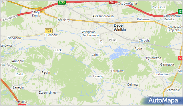 mapa Górki gmina Dębe Wielkie, Górki gmina Dębe Wielkie na mapie Targeo