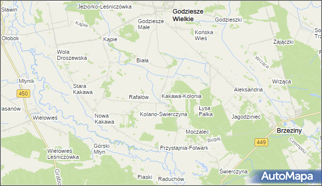 mapa Kakawa-Kolonia, Kakawa-Kolonia na mapie Targeo