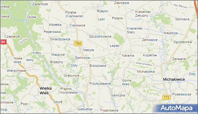 mapa Owczary gmina Zielonki, Owczary gmina Zielonki na mapie Targeo