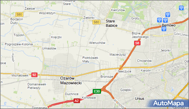 mapa Piotrkówek Duży, Piotrkówek Duży na mapie Targeo