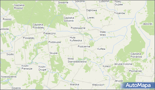 mapa Podciernie, Podciernie na mapie Targeo