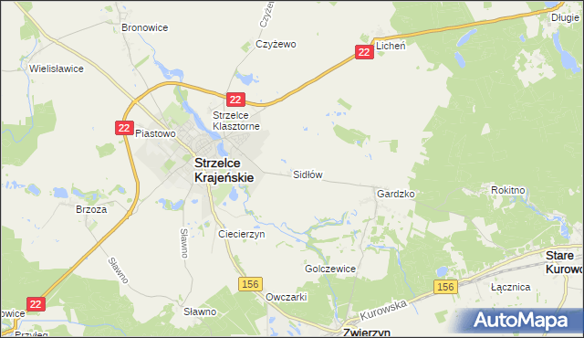 mapa Sidłów, Sidłów na mapie Targeo