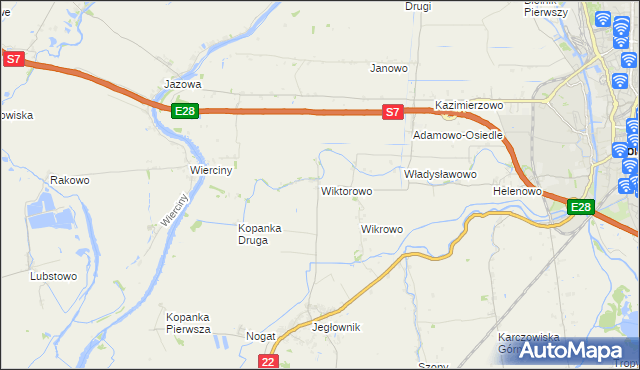 mapa Wiktorowo gmina Gronowo Elbląskie, Wiktorowo gmina Gronowo Elbląskie na mapie Targeo
